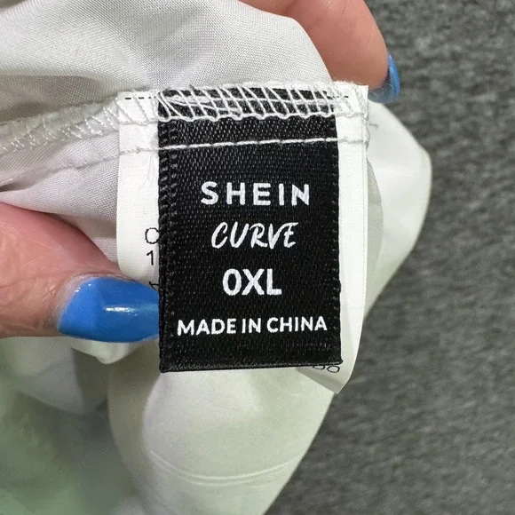 NEW White Pineapple Print Cold Shoulder Lace‎ Sleeve Mini Dress Shein Curve 0XL - Picture 7 of 12